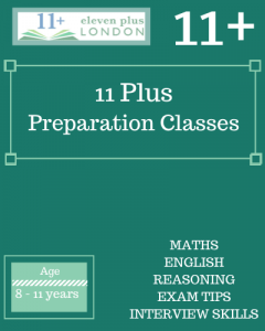 11+ Preparation Classes (FACE TO FACE/ONLINE)