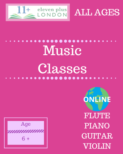 Music classes in flute, guitar, piano, violin