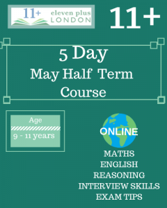 5 Day 11+ May Half-Term Course (ONLINE)
