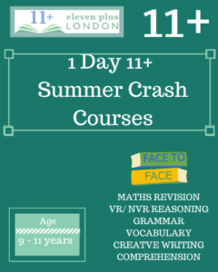 1 Day 11+ Summer Crash Courses (FACE TO FACE)