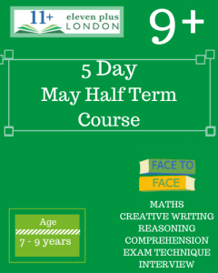 5 Day 9+ May Half-Term Course (FACE TO FACE)